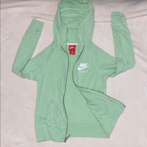 Nike US Girls Youth Medium Mint Zip-up hoodie